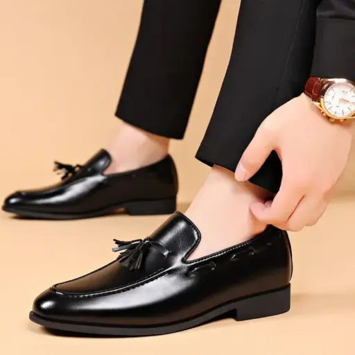 Mocassins en cuir brillant 